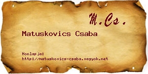 Matuskovics Csaba névjegykártya